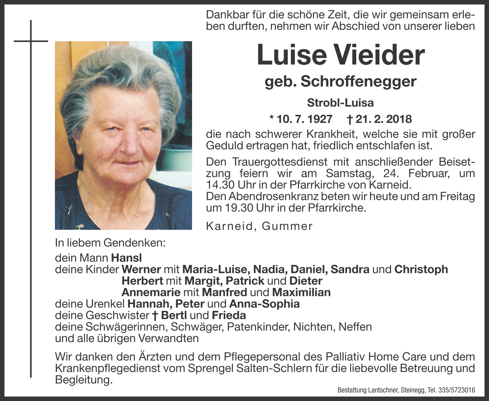 Luise Vieider Traueranzeige 49a88afb db06 4bd9 bd33 655a80e0a0461
